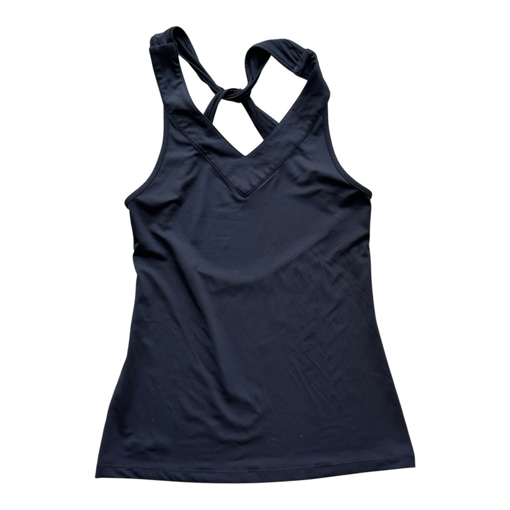 Kiava Open Back Twist‎ Black Sleeveless Activewear Tank Top Women Sz XS